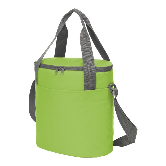 Firmengeschenk Kühltasche HALFAR SOLUTION – grün – mit Logo bedruckt, 5x1l-Flaschen Fassungsvermögen, isolierte Kühltasche