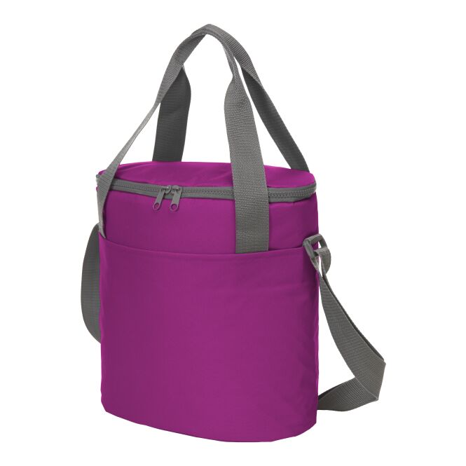 Firmengeschenk Kühltasche HALFAR® SOLUTION – pink – mit Logodruck für 5x1l-Flaschen isolierte Tasche für Messen & Events