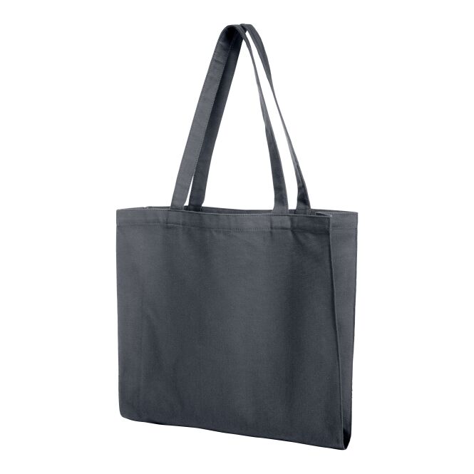 Kundengeschenk Shopper HALFAR® MALL – anthrazit – mit Logodruck, hochwertige Baumwolltasche, perfekt für Firmenauftritt