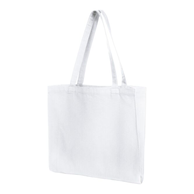 Firmengeschenk Shopper HALFAR® MALL – weiss – mit Logodruck hochwertige Baumwolltasche schwerer Qualität für Messen & Events