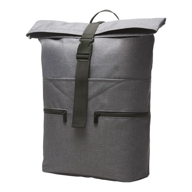 Firmengeschenk Rucksack Halfar FASHION – blau-grau – mit Logodruck gepolstertes Notebookfach, perfekt für Firmenauftritt