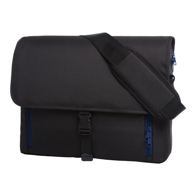 Firmengeschenk Laptoptasche HALFAR® EFFECT – marineblau – mit Logodruck – gepolstertes Fach – perfekte Business-Tasche
