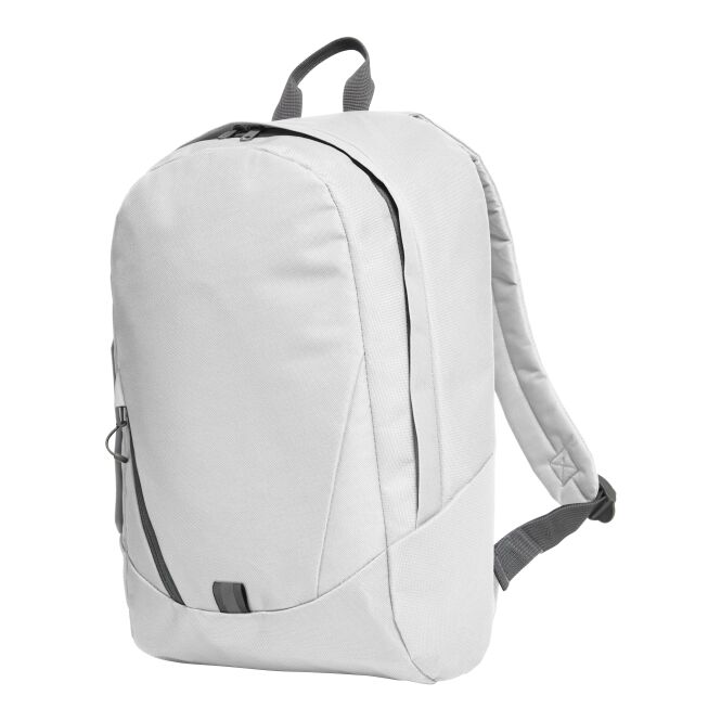Firmengeschenk Rucksack HALFAR® SOLUTION – weiss – mit Logodruck, gepolstert, Reflektor-Streifen, robuster Daypack für Firmen