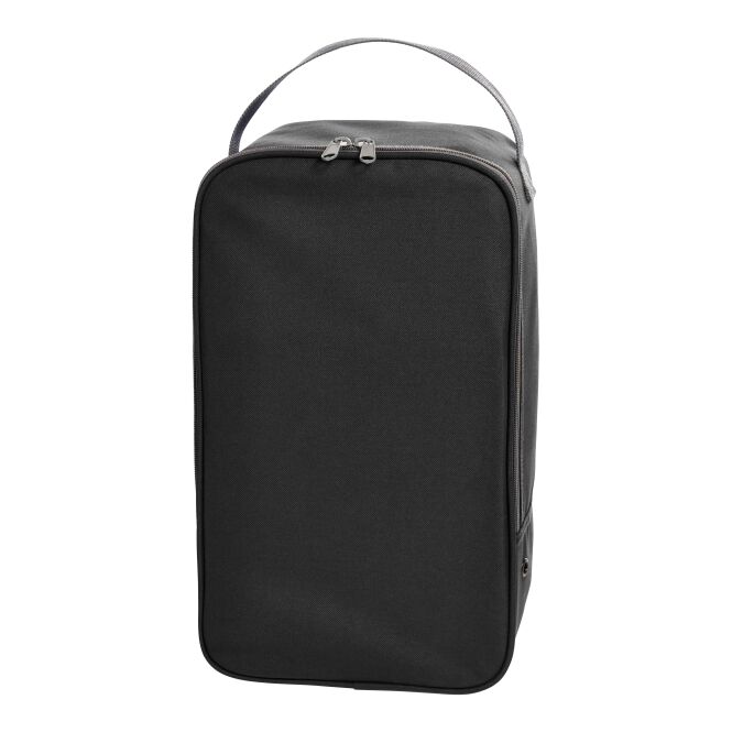 Mitarbeitergeschenk Schuhtasche HALFAR® SOLUTION – schwarz – mit Logodruck, 2-Wege-Reißverschluss & Trageschlaufe Textiltasche