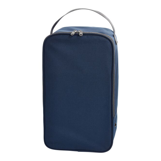 Kundengeschenk Schuhtasche HALFAR® SOLUTION – marineblau – mit Logodruck, 2-Wege-Reißverschluss, für Messen & Events
