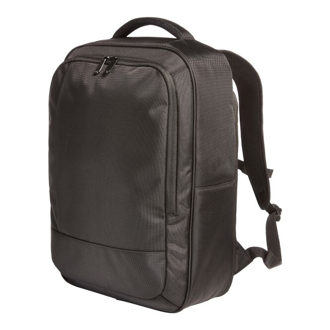 Firmengeschenk Business-Rucksack Halfar GIANT – schwarz – mit Logodruck gepolstertes Notebookfach perfekt für Firmenauftritt