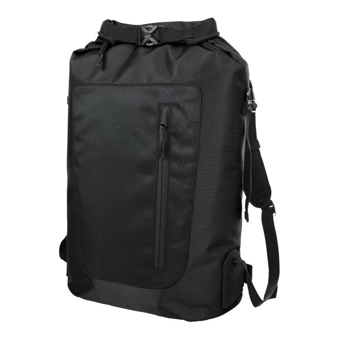 Mitarbeitergeschenk Rucksack HALFAR® STORM – schwarz – mit Logodruck – geräumiges Hauptfach – strapazierfähiger Outdoor-Begleiter