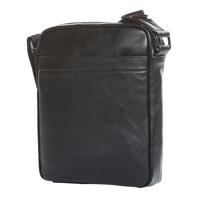 Mitarbeitergeschenk Umhängetasche HALFAR® CrossBag COMMUNITY – schwarz – mit Logodruck, längenverstellbarer Gurt, ideal für Messen