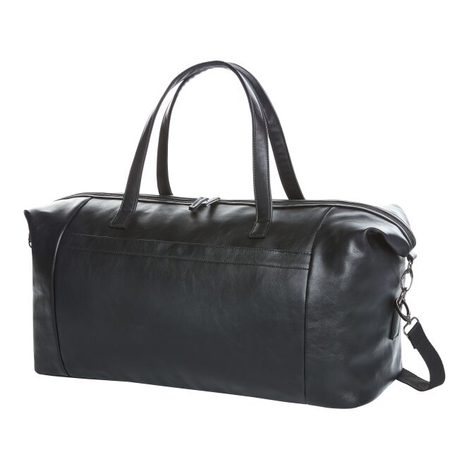 Firmengeschenk Reisetasche HALFAR® COMMUNITY – schwarz – mit Logodruck, Metallaccessoires, 2-Wege-Reißverschluss, langlebige Reisetasche für Geschäftsreisen