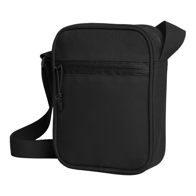 Mitarbeitergeschenk Umhängetasche HALFAR® CrossBag FLOW – schwarz – mit Logodruck, längenverstellbar, idealer Begleiter für Messen
