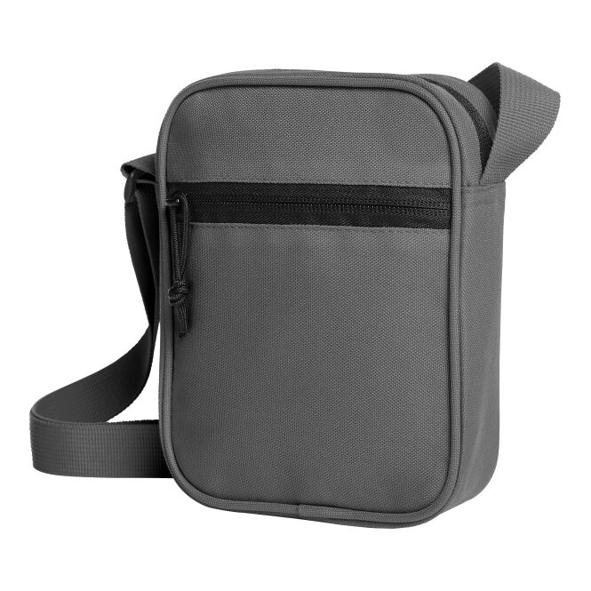 Kundengeschenk Umhängetasche HALFAR® CrossBag FLOW – anthrazit – mit Logodruck, verstellbarer Gurt, ideal für Messen & Events