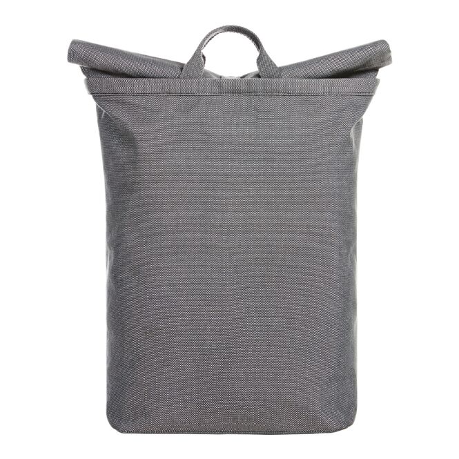 Mitarbeitergeschenk Rucksack HALFAR LOOM – grau – mit Logodruck, großes Hauptfach mit Rollverschluss, gepolsterter Rücken