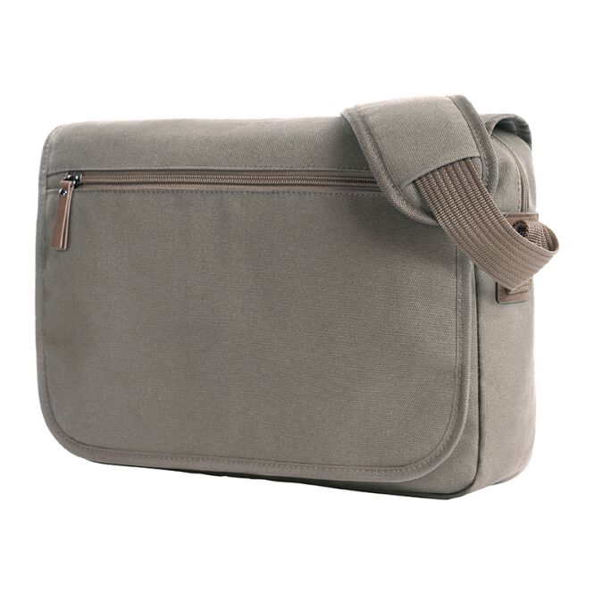 Firmengeschenk Umhängetasche HALFAR® COUNTRY – beige – mit Logodruck gepolstert für Tablets, idealer Business-Begleiter