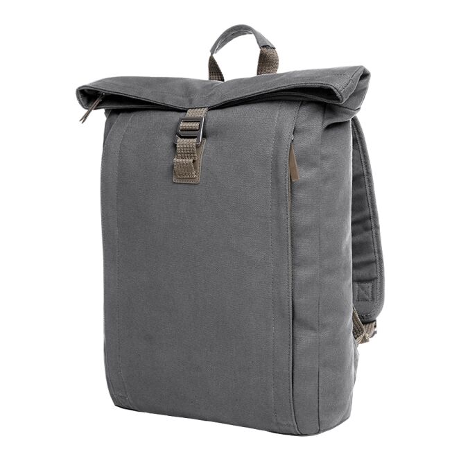 Mitarbeitergeschenk Rucksack HALF AR COUNTRY – anthrazit – mit Logodruck, gepolstert, Reißverschluss-Vortasche, idealer Business-Daypack
