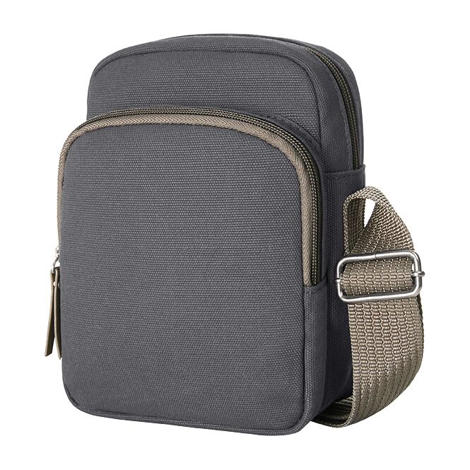 Firmengeschenk CrossBag HALFAR® CrossBag – anthrazit – mit Logodruck, teilgepolstertes Hauptfach, moderne Umhängetasche