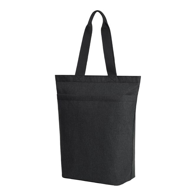 Kundengeschenk Shopper HALFAR® CIRCLE – schwarz – mit Logodruck aus rPET-Obermaterial nachhaltige Tragetasche für Firmenauftritte