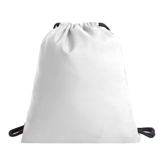 Mitarbeitergeschenk Zugbeutel HALFAR® CARE – weiss – mit Logodruck, aus rPET, idealer Rucksack für Messen & Events