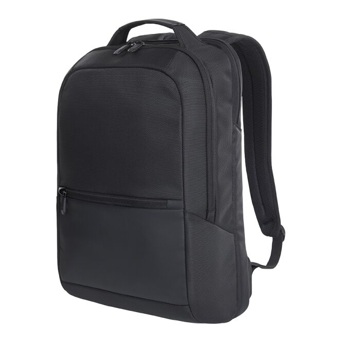 Mitarbeitergeschenk Businessrucksack HALFAR® EXPERT – schwarz – mit Logodruck gepolstertes Fach für Laptops, idealer Firmenartikel