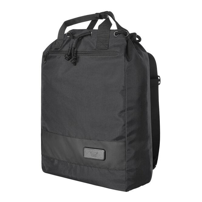 Mitarbeitergeschenk Rucksackshopper HALFAR® Multibag STAGE – schwarz – mit Logodruck, modernes Design für den Firmenauftritt
