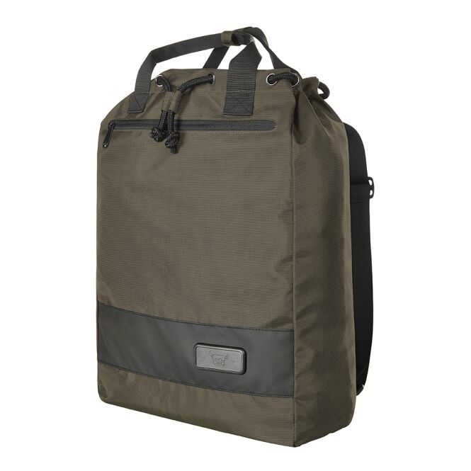 Mitarbeitergeschenk Rucksackshopper HALFAR® STAGE – beige – mit Logodruck, Kordelverschluss & Reißverschluss, praktische Tragetasche