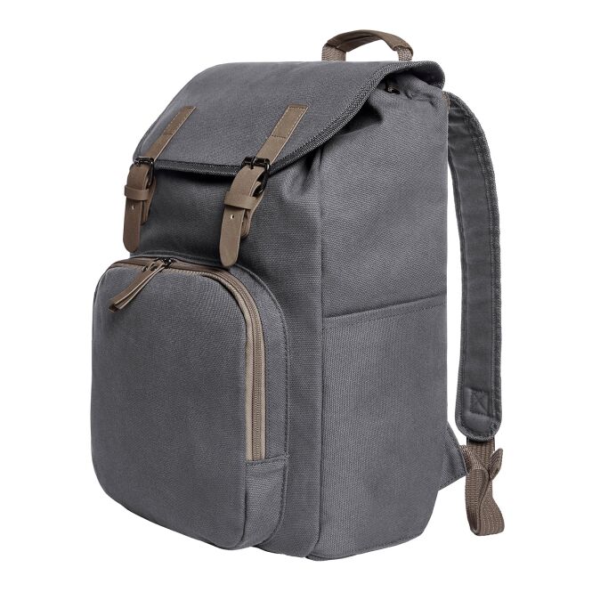 Mitarbeitergeschenk Notebook-Rucksack HALFAR COUNTRY – anthrazit – mit Logo bedruckt gepolstertes Fach für Business-Laptop
