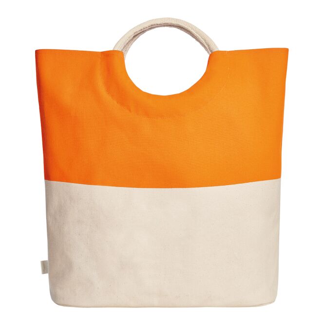 Firmengeschenk Shopper HALFAR® SUNNY – orange – mit Logodruck, geräumiges Hauptfach, ideal für den Firmenauftritt