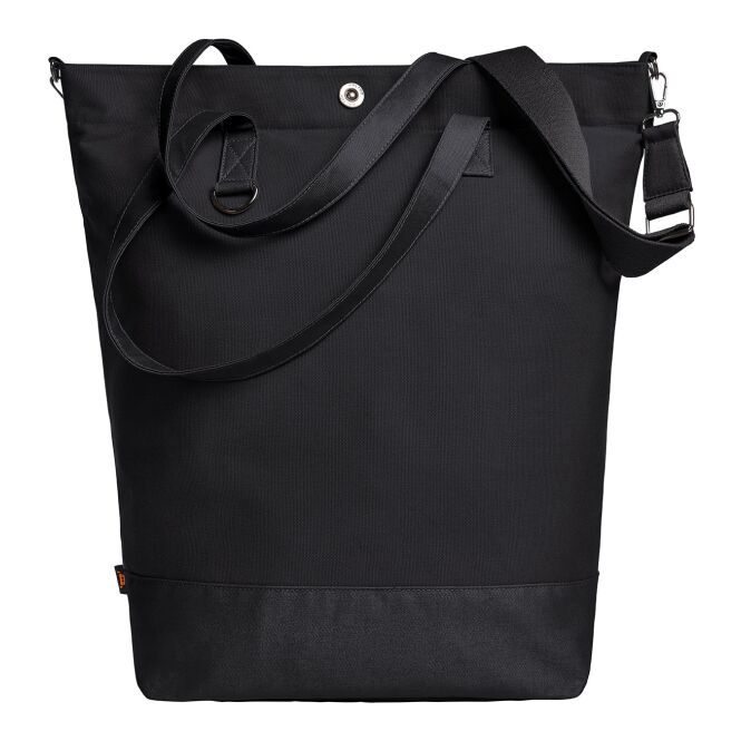 Mitarbeitergeschenk Shopper Halfar LIFE – schwarz – mit Logodruck, wertige Metall-Accessoires, kompakte Tragetasche für Firmen