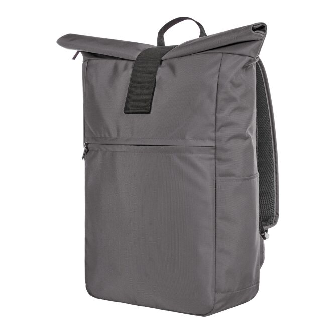 Firmengeschenk Laptop-Rucksack HALFAR® DAILY – anthrazit – mit Logodruck RPET-Obermaterial, perfekt für den einheitlichen Firmenauftritt