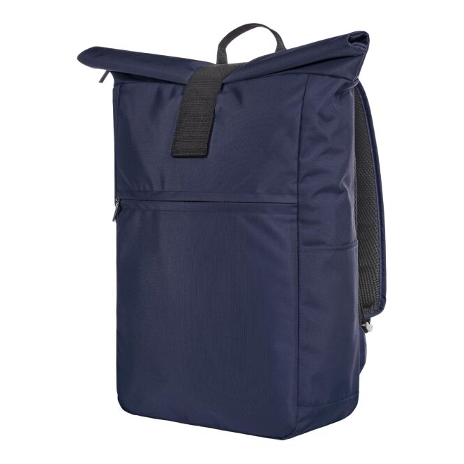Firmengeschenk Rucksack HALFARDaily – marineblau – mit Logodruck aus RPET-Material, perfekt für den einheitlichen Firmenauftritt