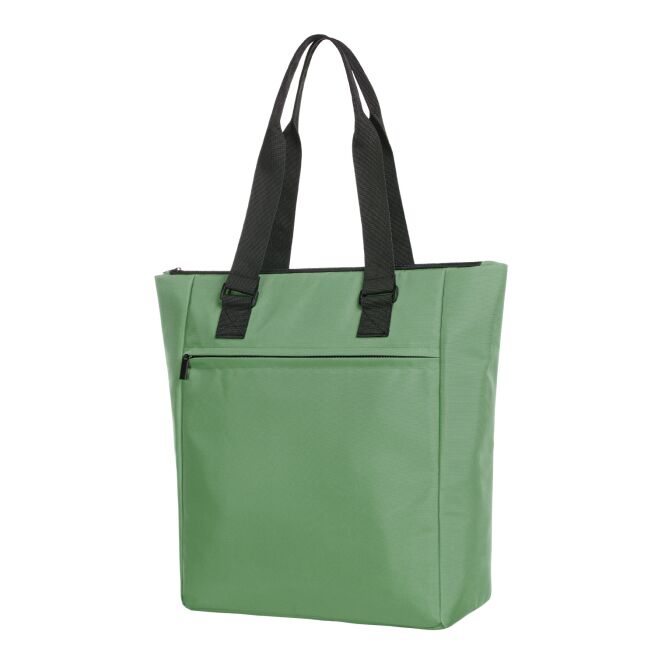Firmengeschenk Kühlshopper HALFARD DAILY – grün – mit Logodruck praktischer Tascheneinsatz für Messen & Events