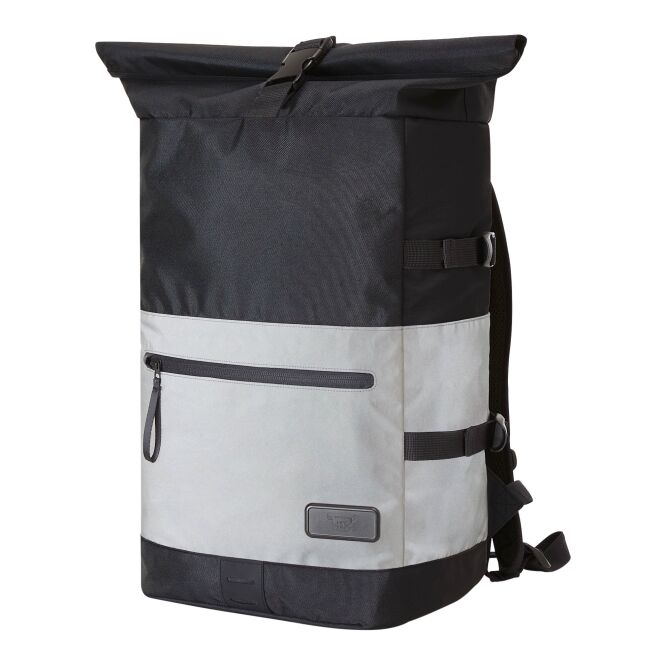 Mitarbeitergeschenk Rucksack HALFAR® REFLEX L – schwarz – mit Logodruck, ergonomisches Rückensystem, perfekt für den Firmenauftritt