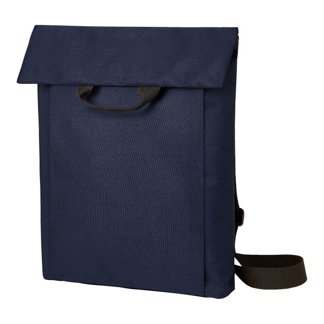Werbeartikel Multibag HALFAR® – marineblau – mit Logo bedruckt, A4-Fach mit Reißverschluss, praktische Tragetasche für Messen