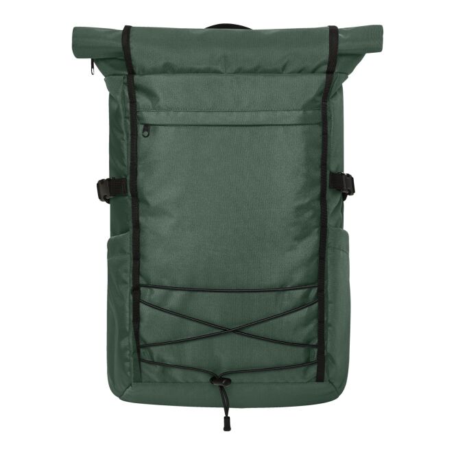 Mitarbeitergeschenk Rucksack HALFAR® FLEX – grün – mit Logodruck rPET-Notebooktasche perfekt für den Firmenauftritt