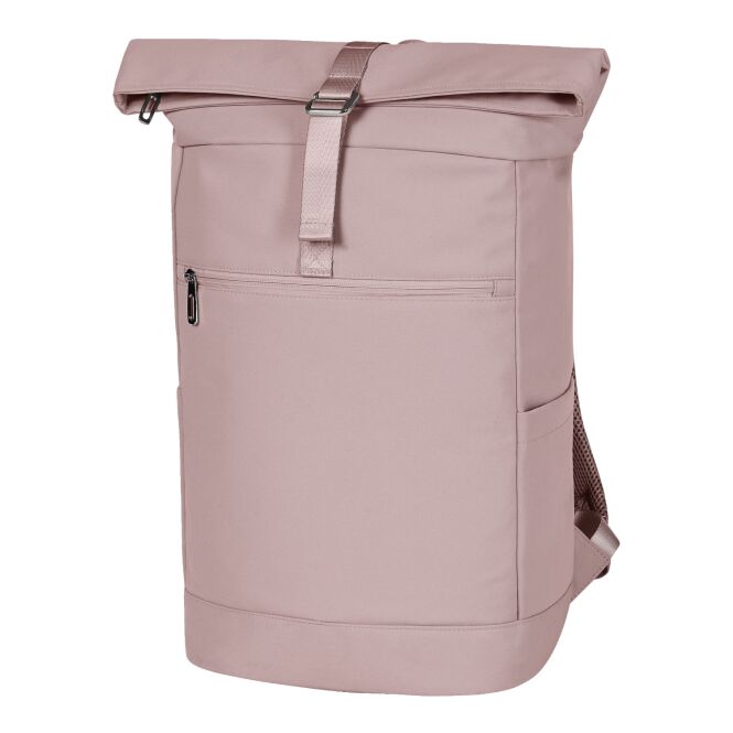 Firmengeschenk Rucksack HALFAR STAR – rosa – mit Logodruck, gepolstertes Notebookfach, moderner Business-Begleiter