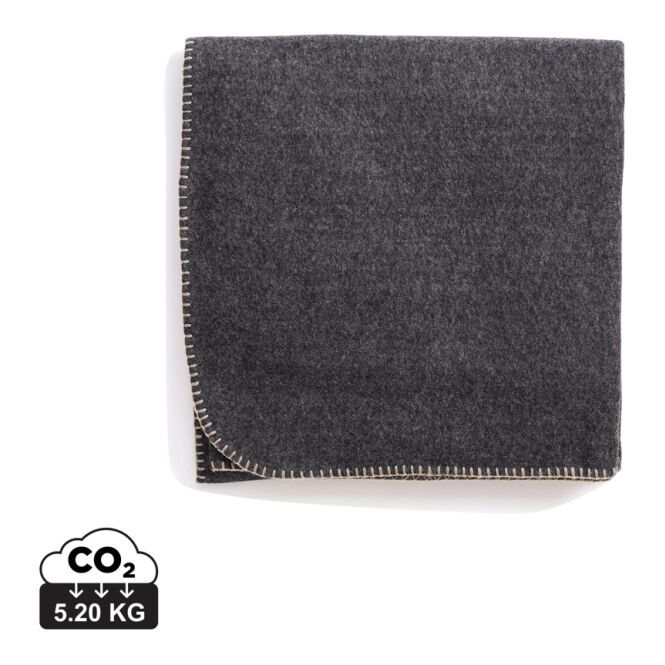 Kundengeschenk VINGA Bilton Picknickdecke – grau – mit Logo bedruckt nachhaltig aus recyceltem Polyester für Firmen-Events