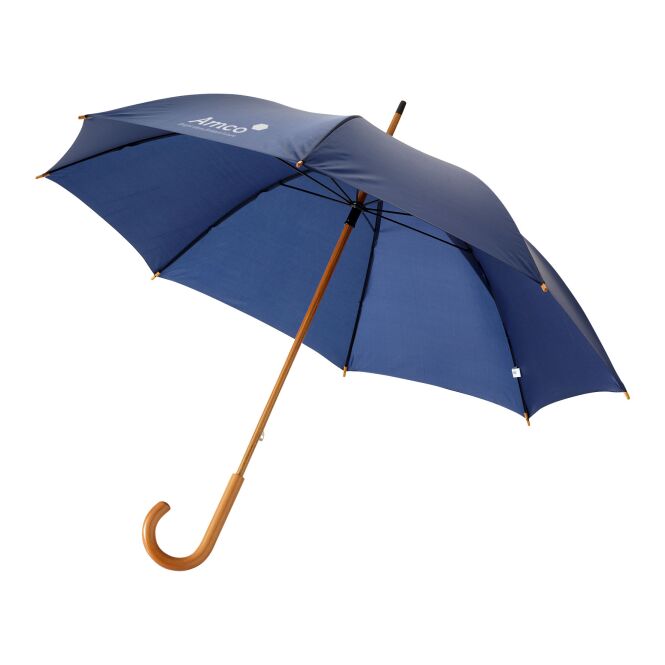 Firmengeschenk Stockschirm Jova Klassik – navy – mit 48h Express-Druck robustes Metallgestänge Ø 106 cm für Hotellerie & Gastronomie