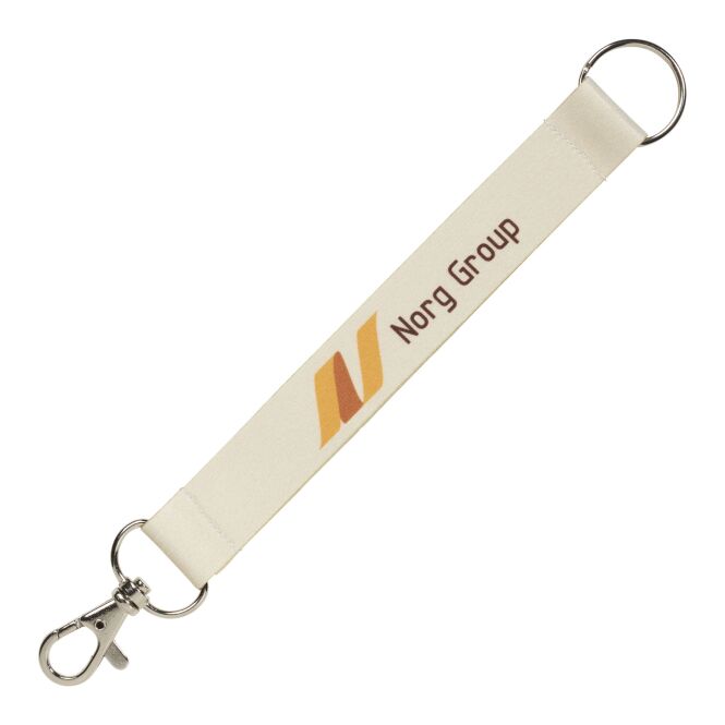 Werbeartikel Minik Mini-Trageband Minik – weiss – mit 48h Express-Druck 15mm Satin-Polyester als praktisches Messe-Giveaway