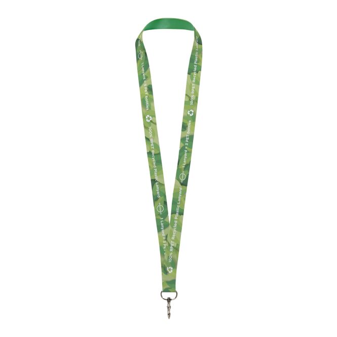 Werbeartikel Schlüsselband Lana – weiss – mit 48h Express-Druck vollflächig bedruckt 15mm aus recyceltem PET für Messen als Lanyard