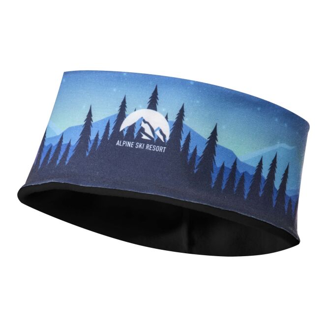 Mitarbeitergeschenk Stirnband Emma – bunt – mit 48h Express-Logodruck aus 100% rPET mit Fleecefutter, nachhaltiges Sportaccessoire