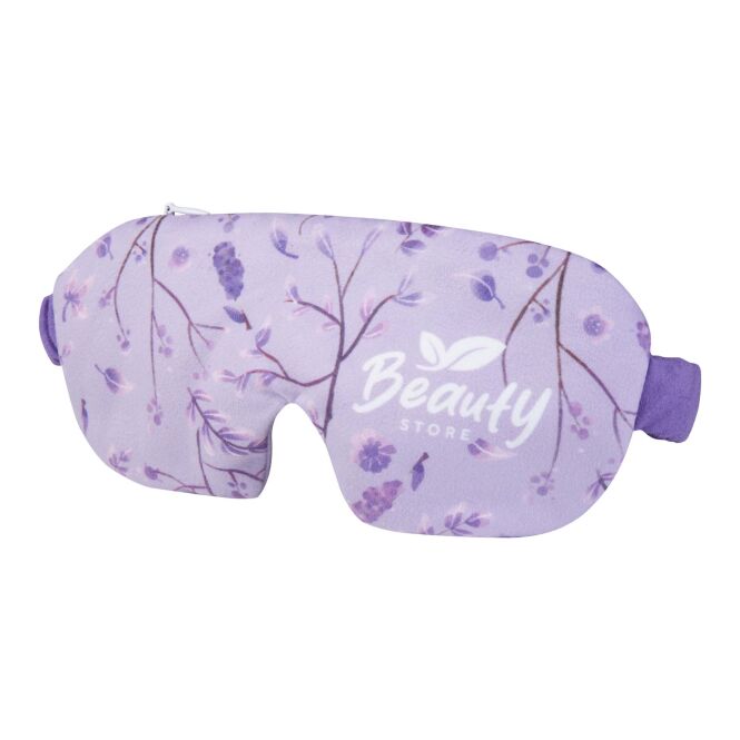 Mitarbeitergeschenk Augenmaske Luna – schwarz – mit 48h Express-Logodruck 100% rPET-Mikrofaser Lavendel-Füllung nachhaltiges Wellness-Set