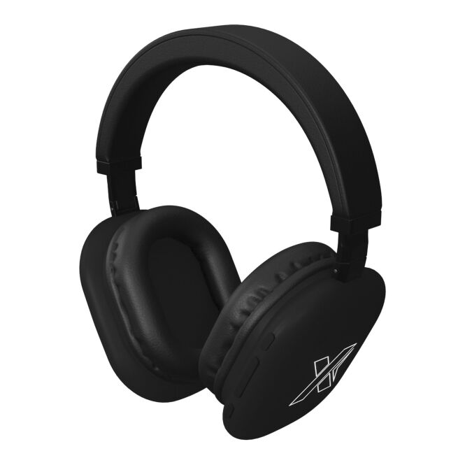 Kundengeschenk SCX.design E21 Bluetooth Kopfhörer – schwarz – mit Logo bedruckt, Bluetooth 5.1, Mikrofon, Radio, für das Mitarbeiter-Onboarding