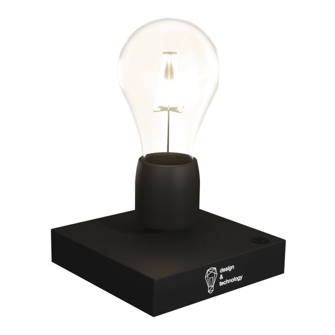 Mitarbeitergeschenk Tischlampe SCX.design F20 – schwarz – mit Logo bedruckt 130 Lumen 12x12x16cm moderne Akkuleuchte für Büro