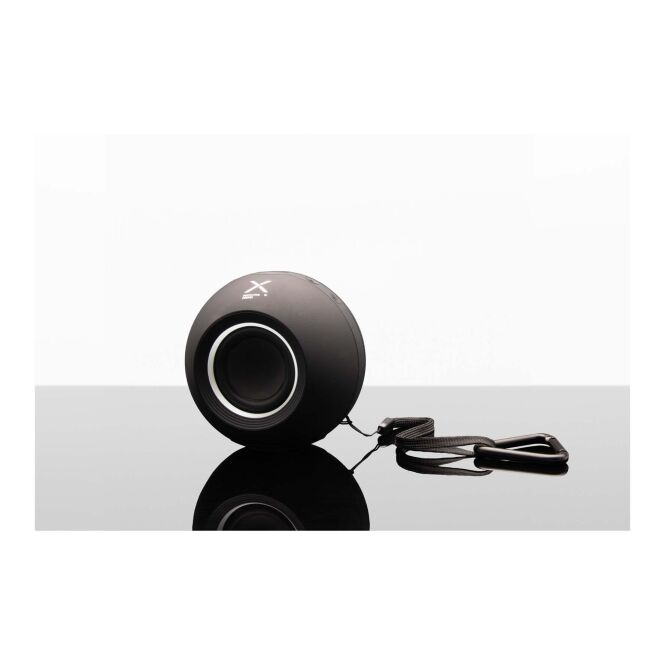Kundengeschenk Bluetooth Lautsprecher SCX.design S42 – schwarz – mit Logo bedruckt 10W wasserdicht IPX6 TWS für das Mitarbeiter-Onboarding