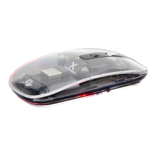 Mitarbeitergeschenk Computermaus SCX.design O24 – weiss – mit Logo bedruckt kabellos Bluetooth für das Homeoffice