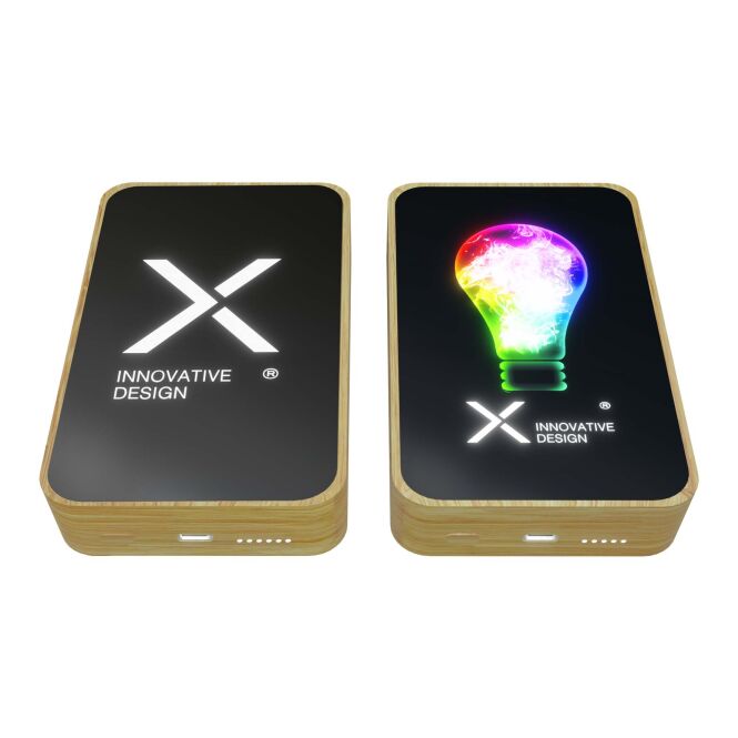 Premium-Werbeartikel SCX.design P27 Powerbank – schwarz – lasergraviert 10.000 mAh 15W MagSafe nachhaltig für das Mitarbeiter-Onboarding