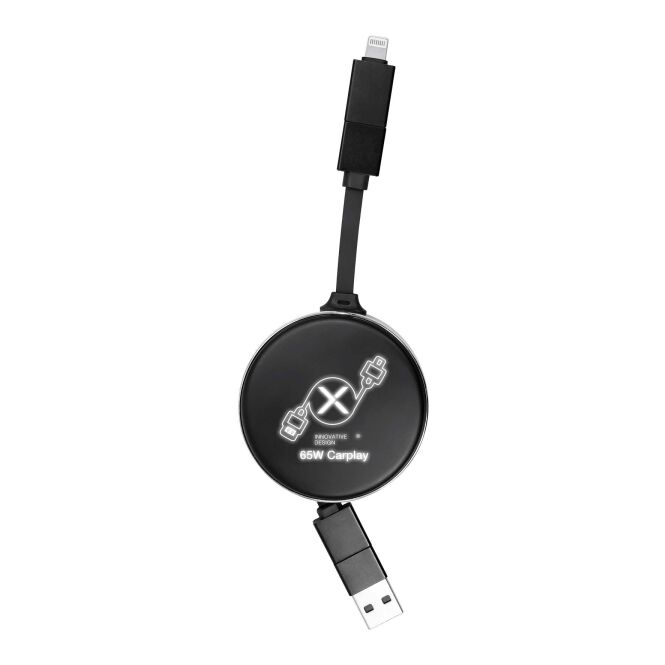 Werbeartikel SCX.design C42 4-in-1-Ladekabel – schwarz – mit Logo bedruckbar 65W USB-C für den Büroalltag
