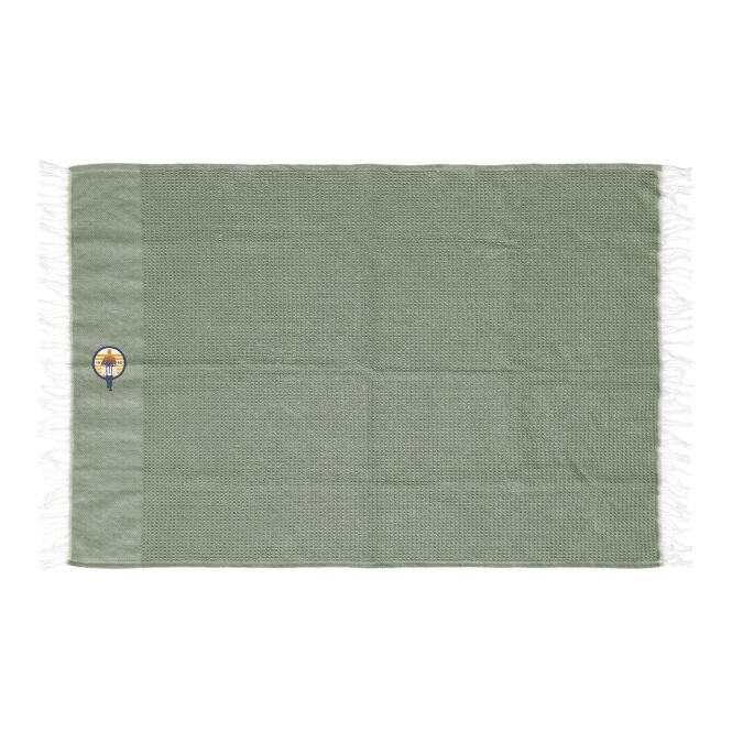 Premium-Werbeartikel Strandtuch Citizen Green Seafou 100x170cm – khaki – mit Logo bedruckt nachhaltig für Outdoor-Events