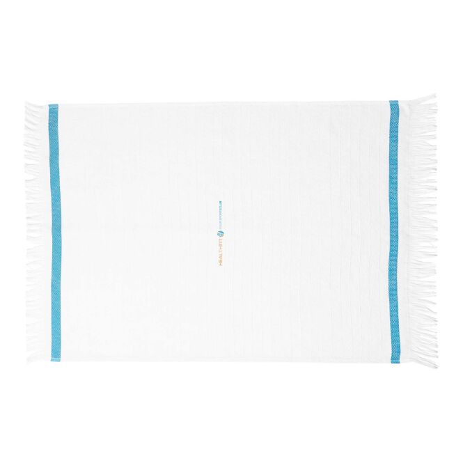 Premium-Werbeartikel Strandtuch Citizen Green Seachic – türkis – mit Logo bedruckt 100x180cm nachhaltig aus rPET für Outdoor-Events