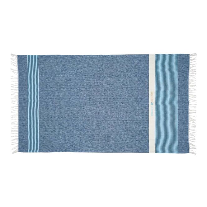 Firmengeschenk Strandtuch Citizen Green Seabeach 100 x 180 cm – navy – mit Logo bedruckt nachhaltig aus recycelten Materialien für Outdoor-Events