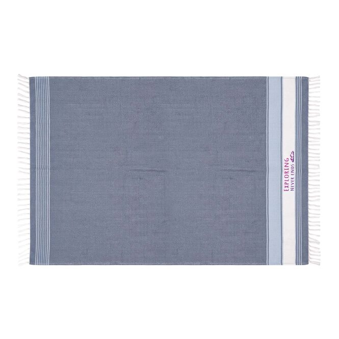 Firmengeschenk Strandtuch Citizen Green Marina 100 x 170 cm – navy – mit edlem Stick nachhaltig für Outdoor-Events